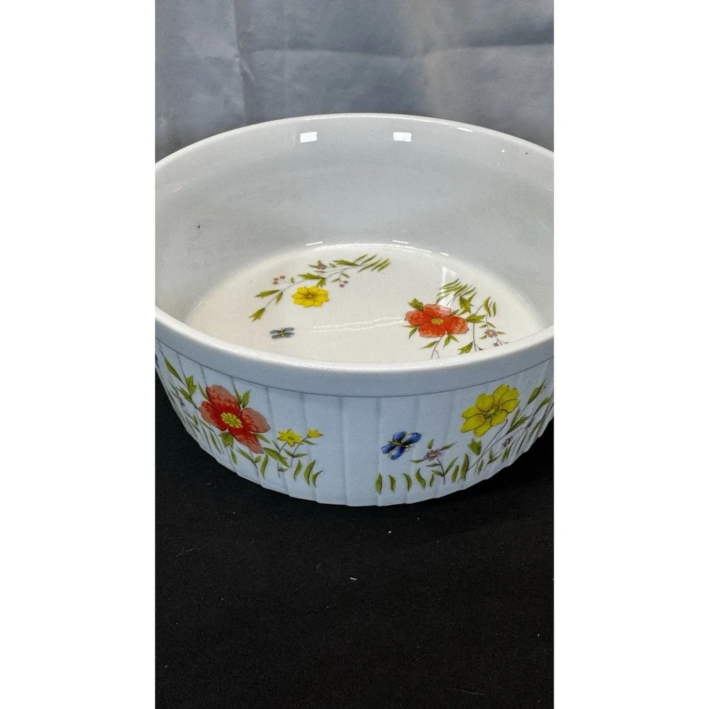 Vintage‎ Andrea Sadek Country Flowers Soufflé Dish 7.5